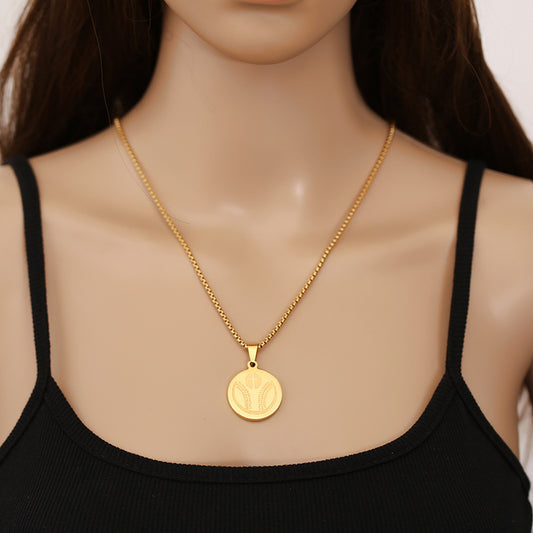 Goldtone Unisex Baseball Cross Necklace