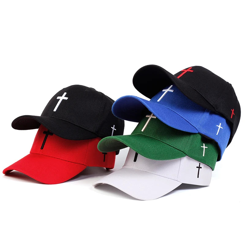 Unisex Embroidered Cross Baseball Cap
