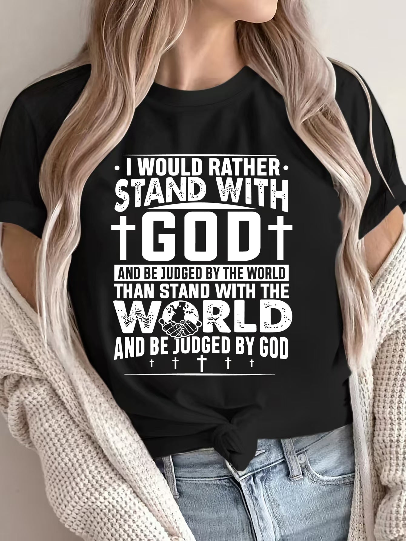 Women's B&W Inspirational Judgment Short Sleeve Tee