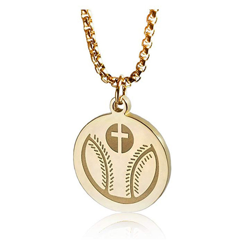 Unisex Baseball Cross Necklace