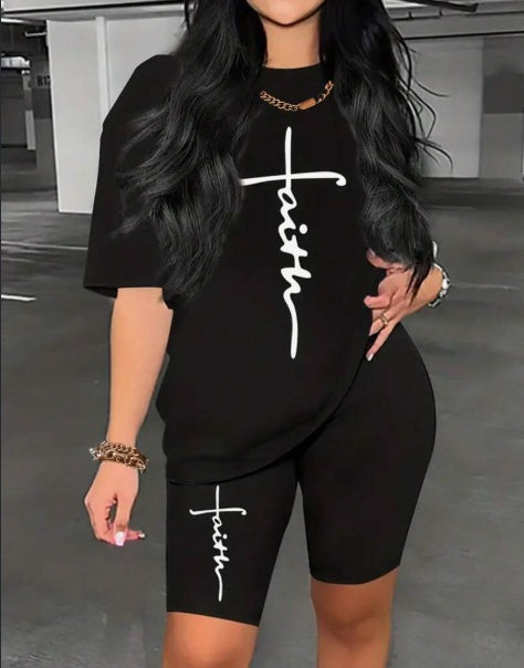 B&W Faith Shorts Set