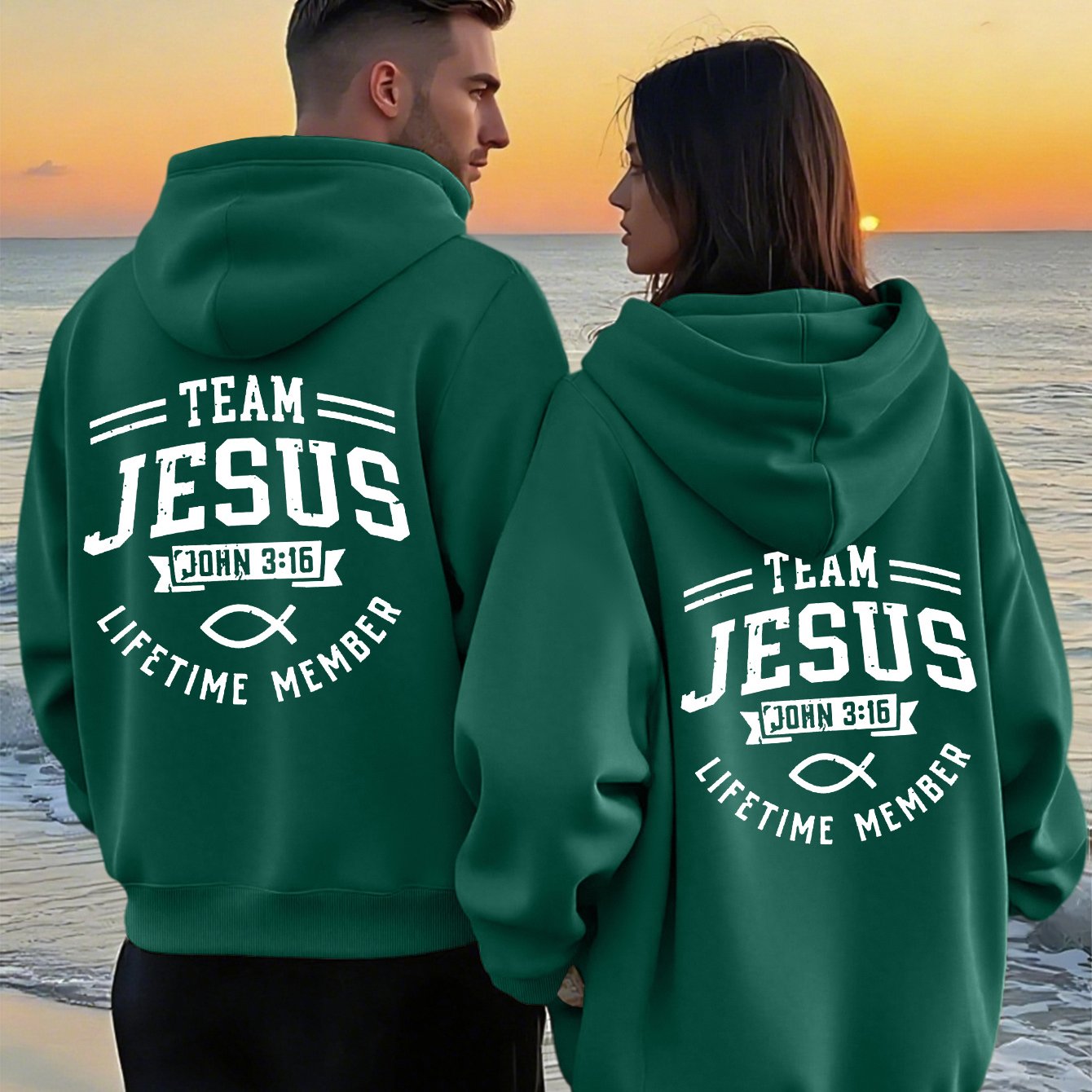 Matching Couple's Team Jesus Hoodie