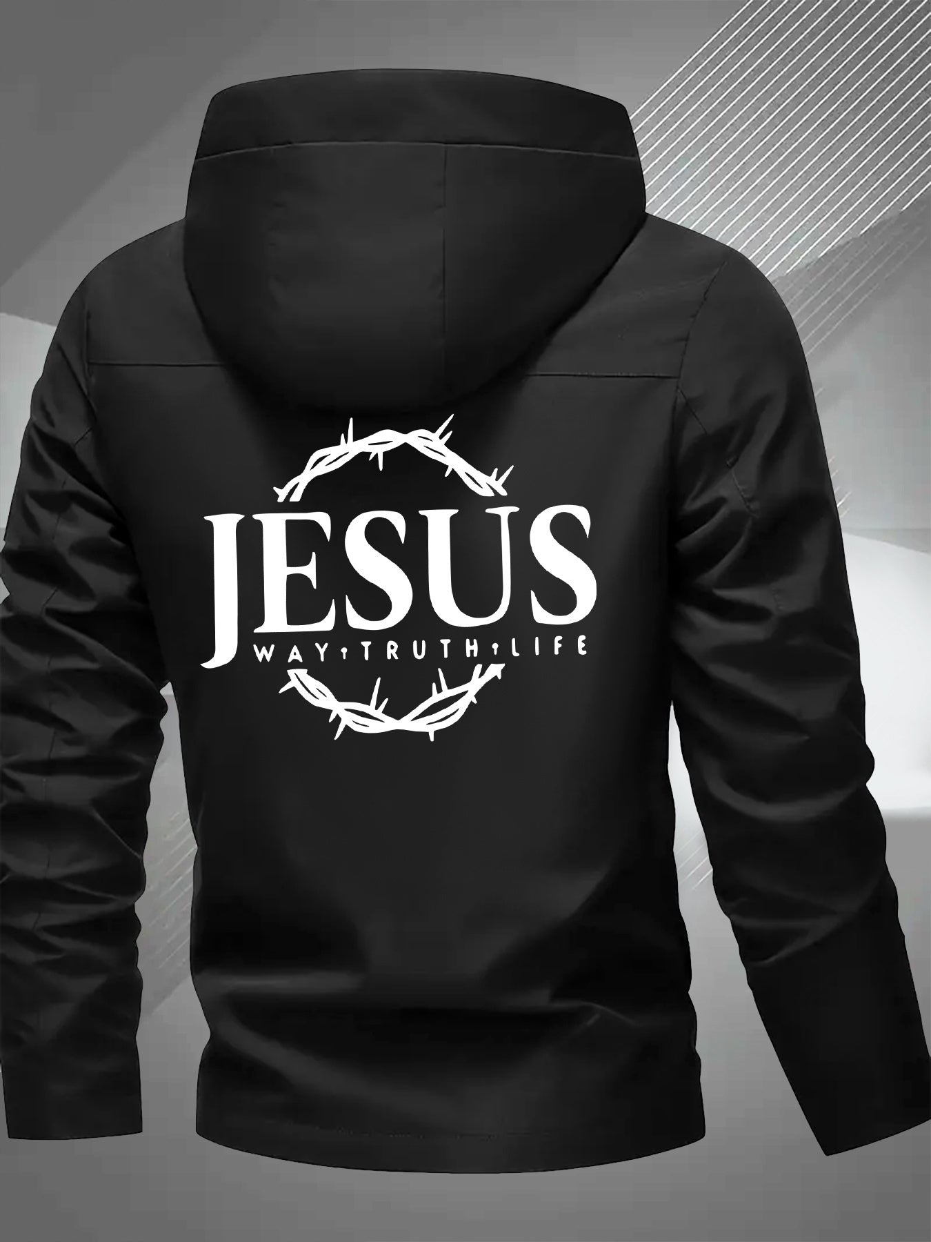 Men's Jesus Graphic Hooded Jacket