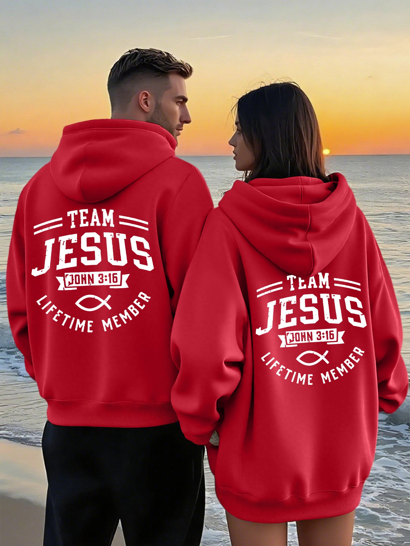 Matching Couple's Team Jesus Hoodie