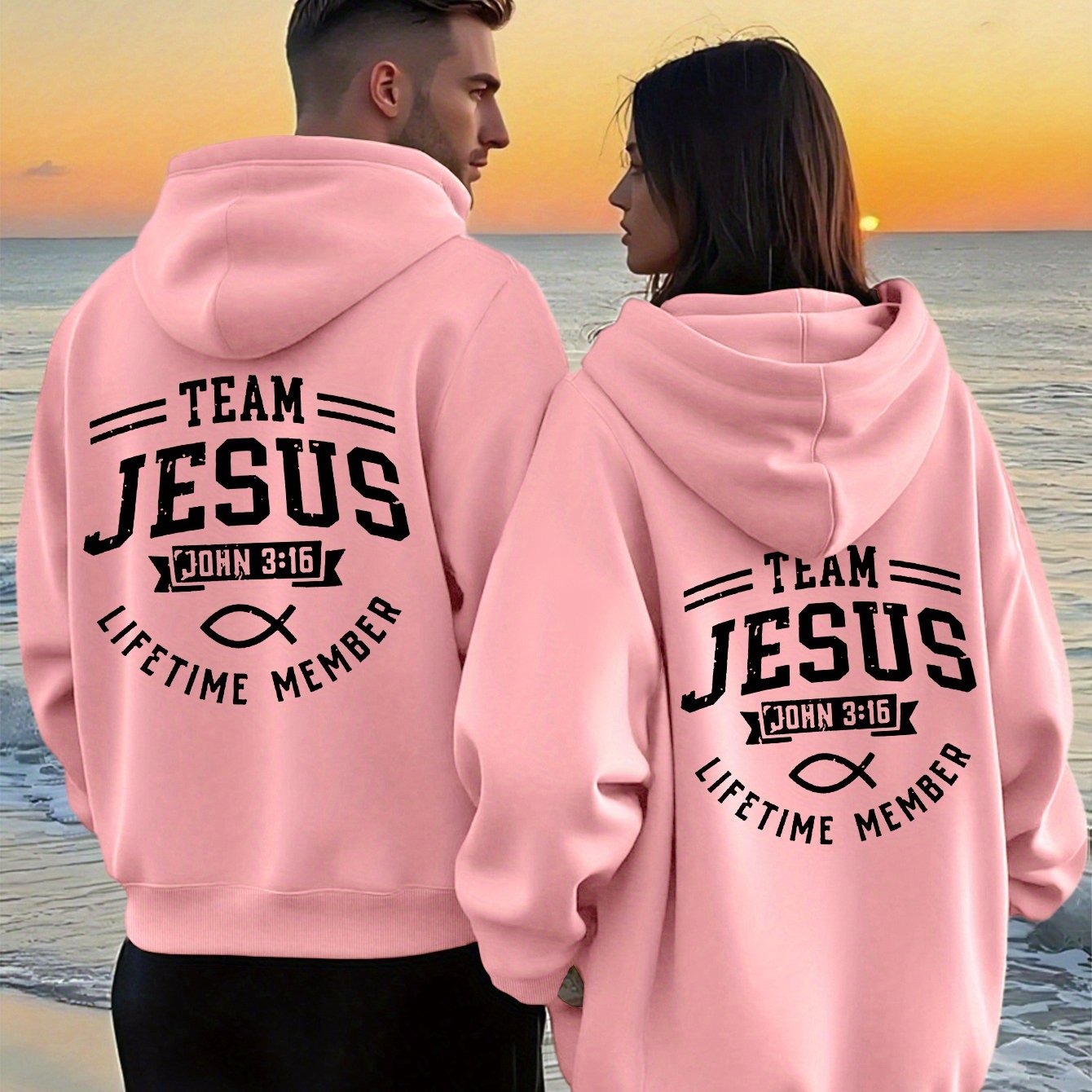 Matching Couple's Team Jesus Hoodie