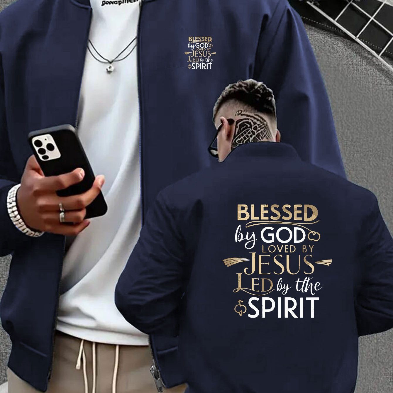 Men's Christian Graphic Varsity Jacket