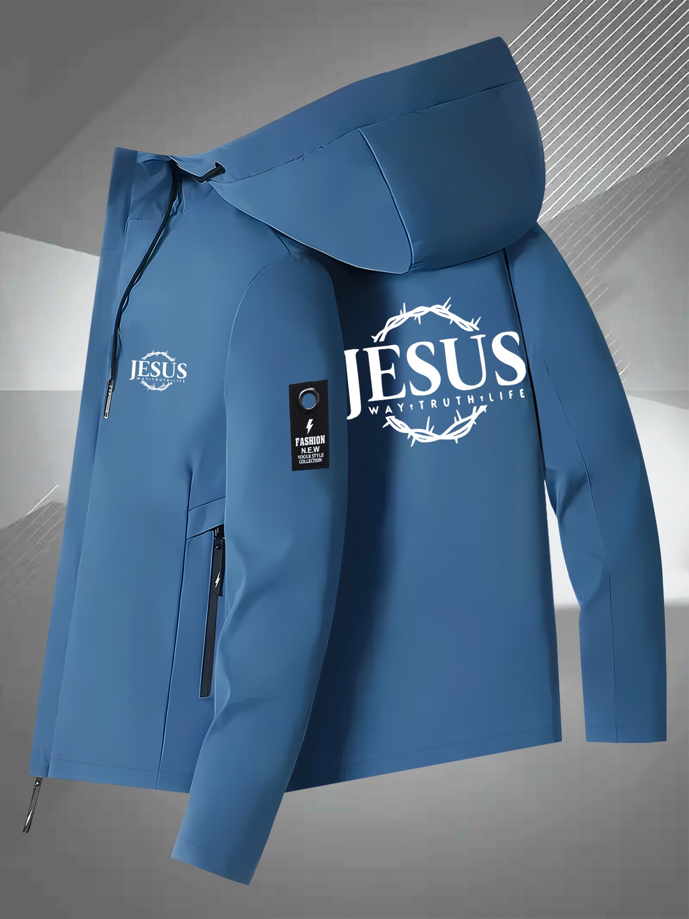 Men's Jesus Graphic Hooded Jacket