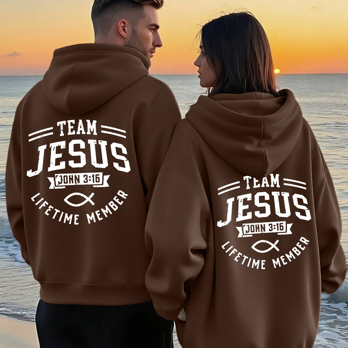 Matching Couple's Team Jesus Hoodie