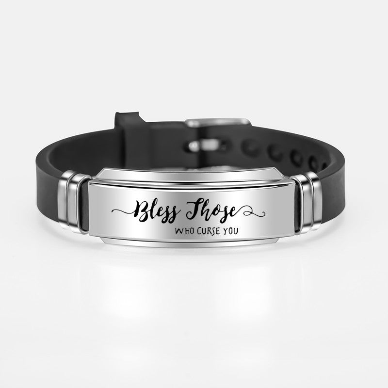 Engraved Stainless Steel Scripture Bracelets