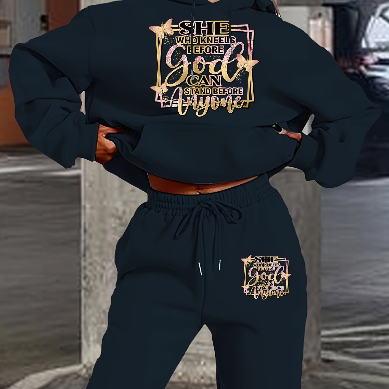 Graphic Christian Hooded Sweatsuit