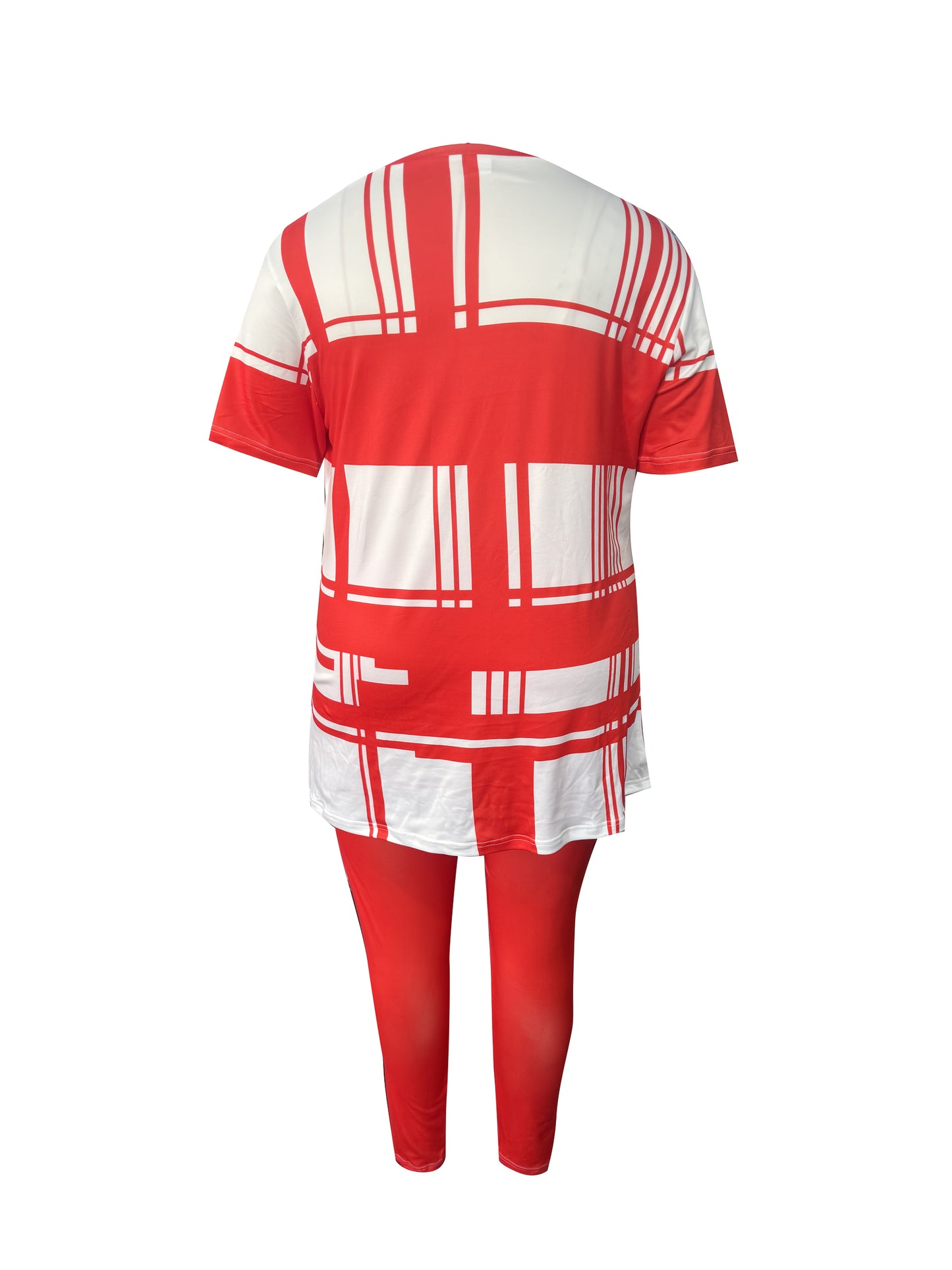 Blessed Plaid Polyester Pants Set