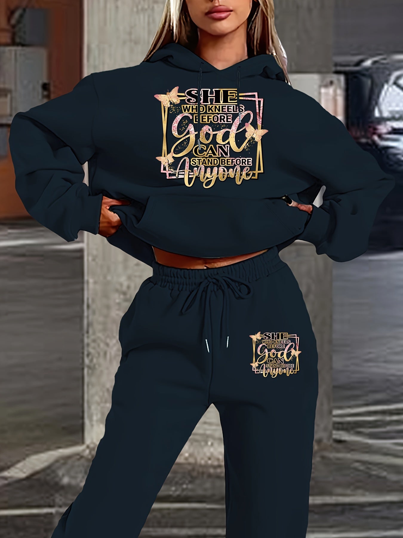 Graphic Christian Hooded Sweatsuit