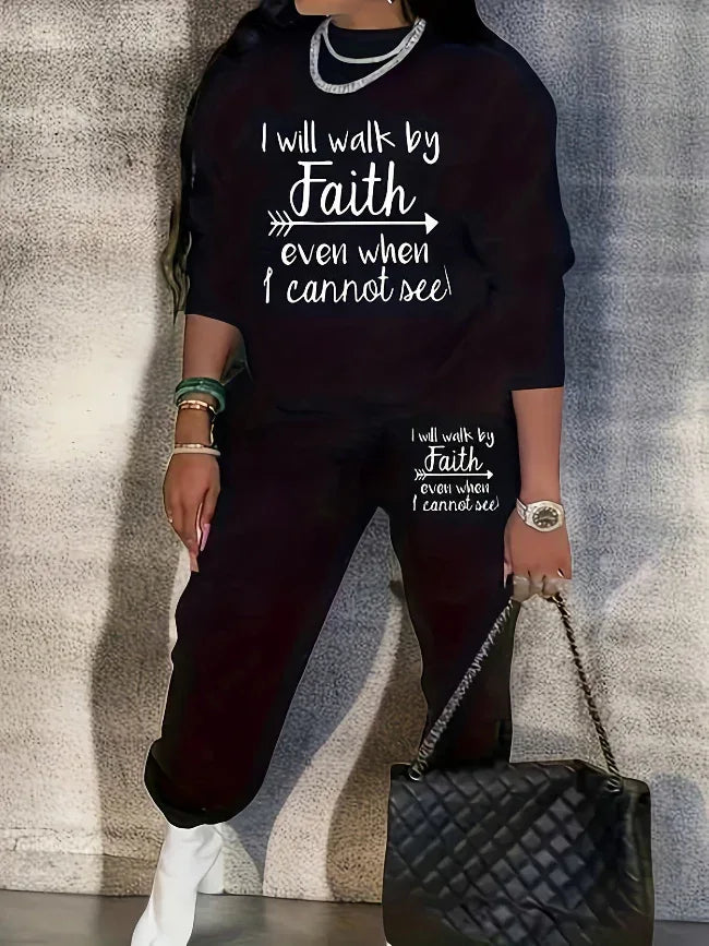 Plus Size Christian Sweatsuits 2pc Set - God Cloth