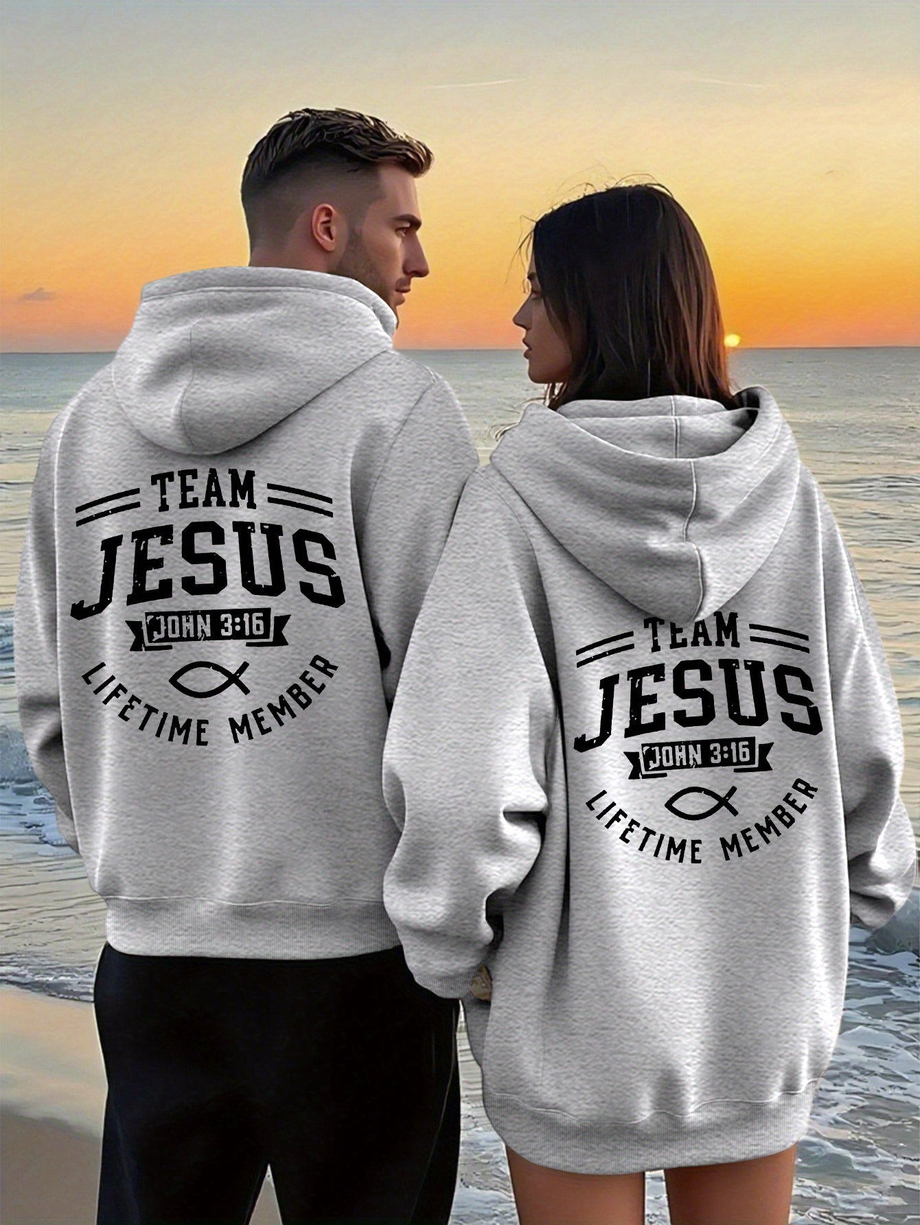 Matching Couple's Team Jesus Hoodie