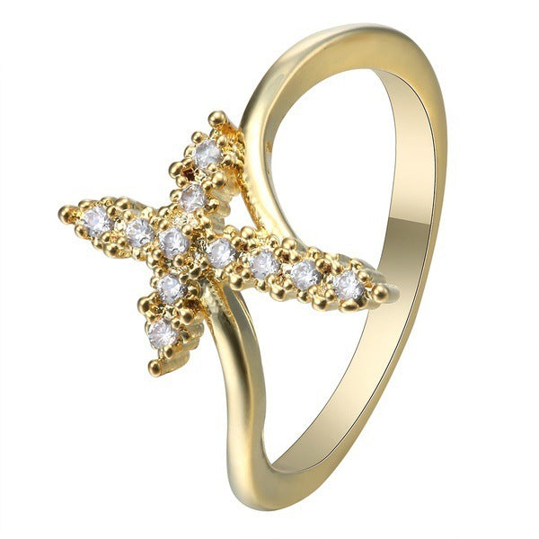 Rhinestone Cross Ring