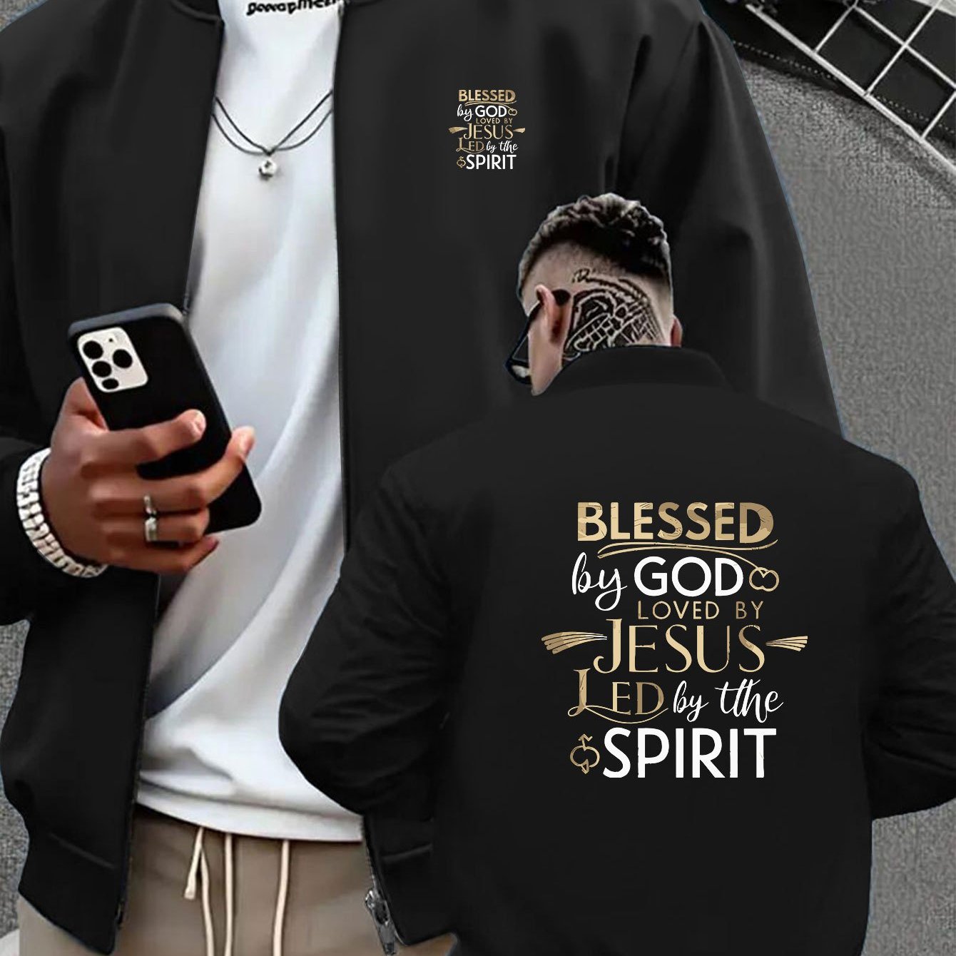 Men's Christian Graphic Varsity Jacket