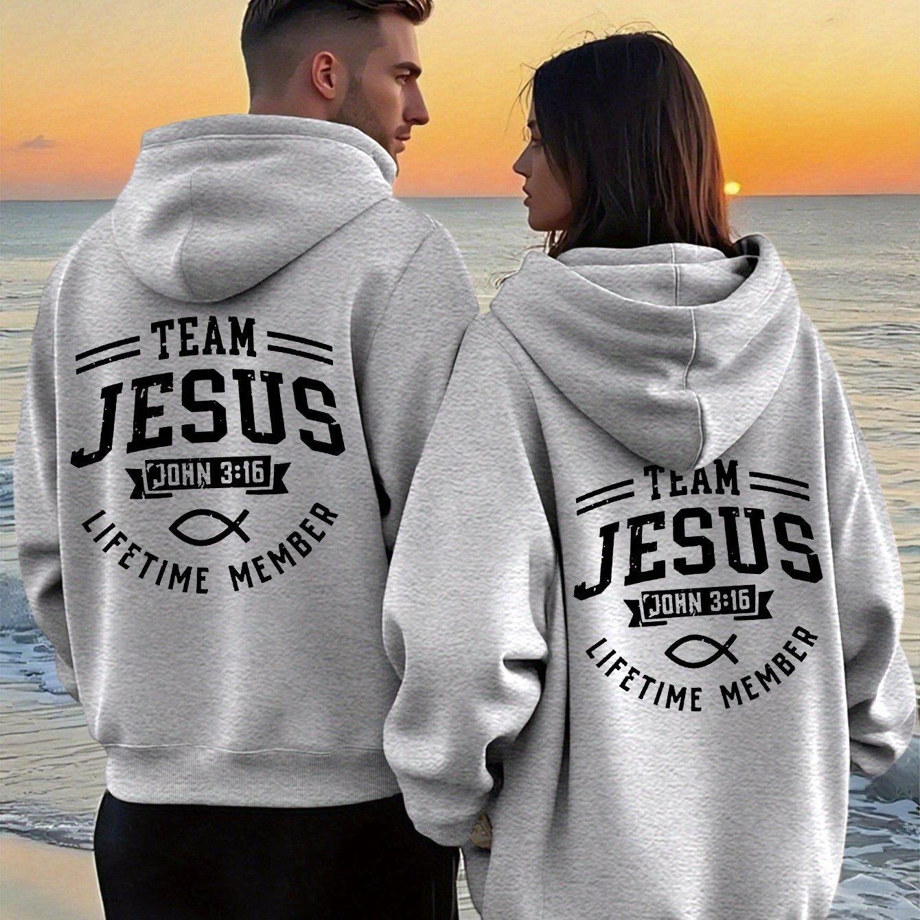 Matching Couple's Team Jesus Hoodie