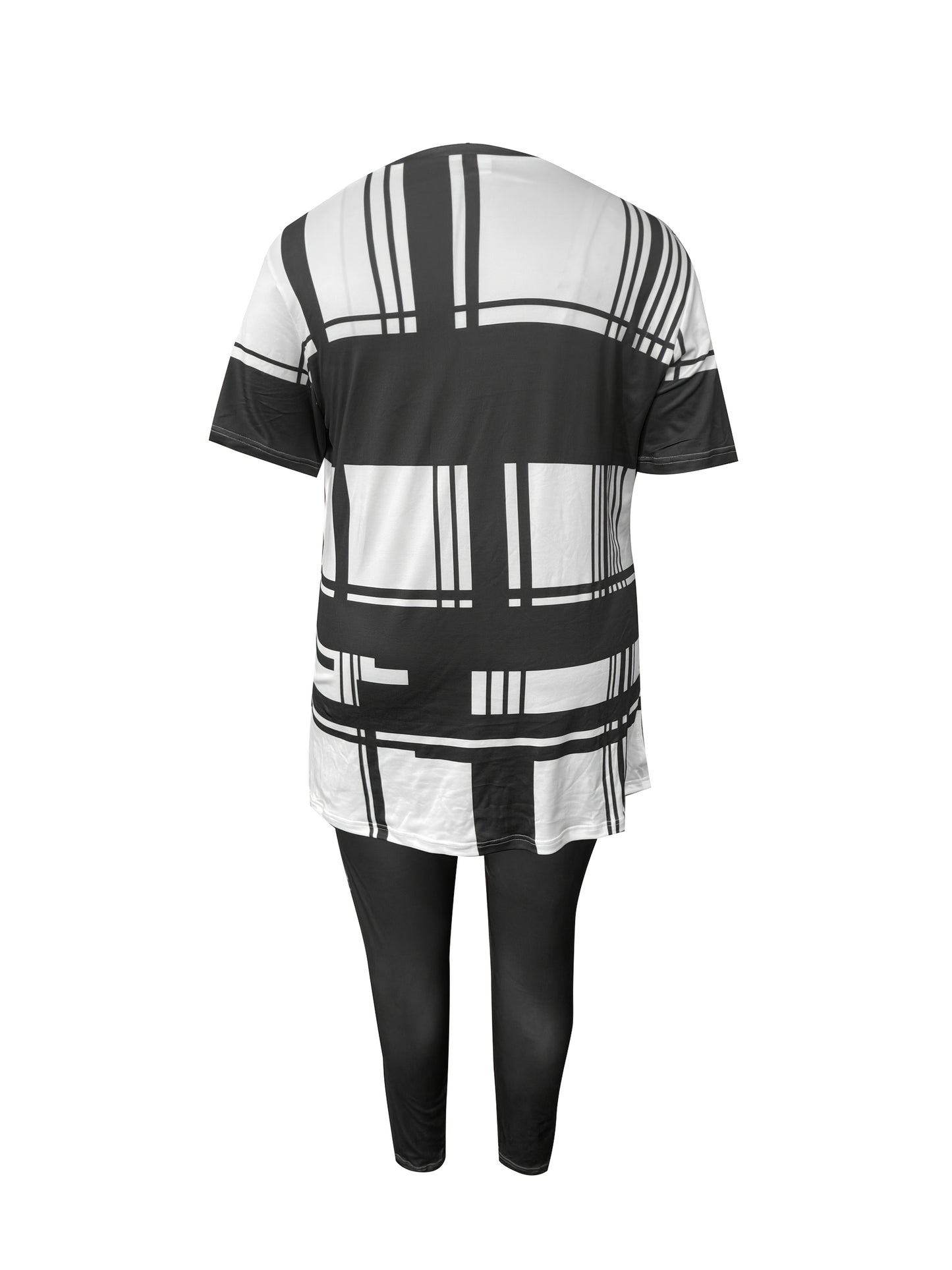 Blessed Plaid Polyester Pants Set