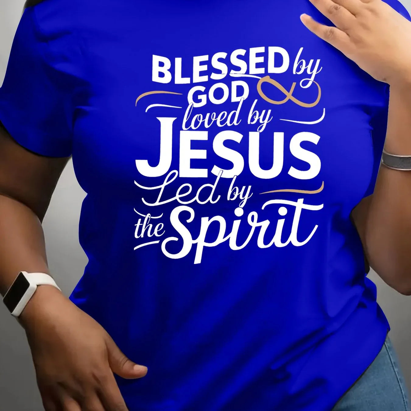 Short-Sleeve Blessed By God Led By The Spirit t-Shirt - God Cloth