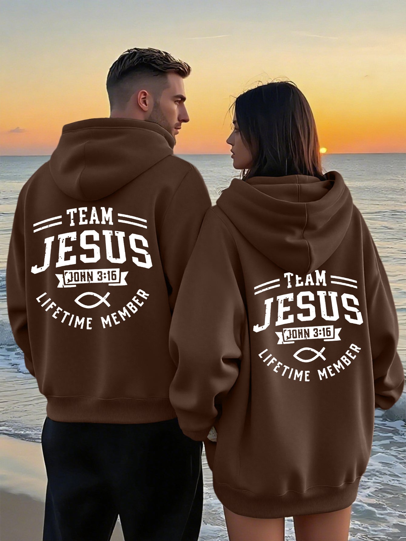 Matching Couple's Team Jesus Hoodie