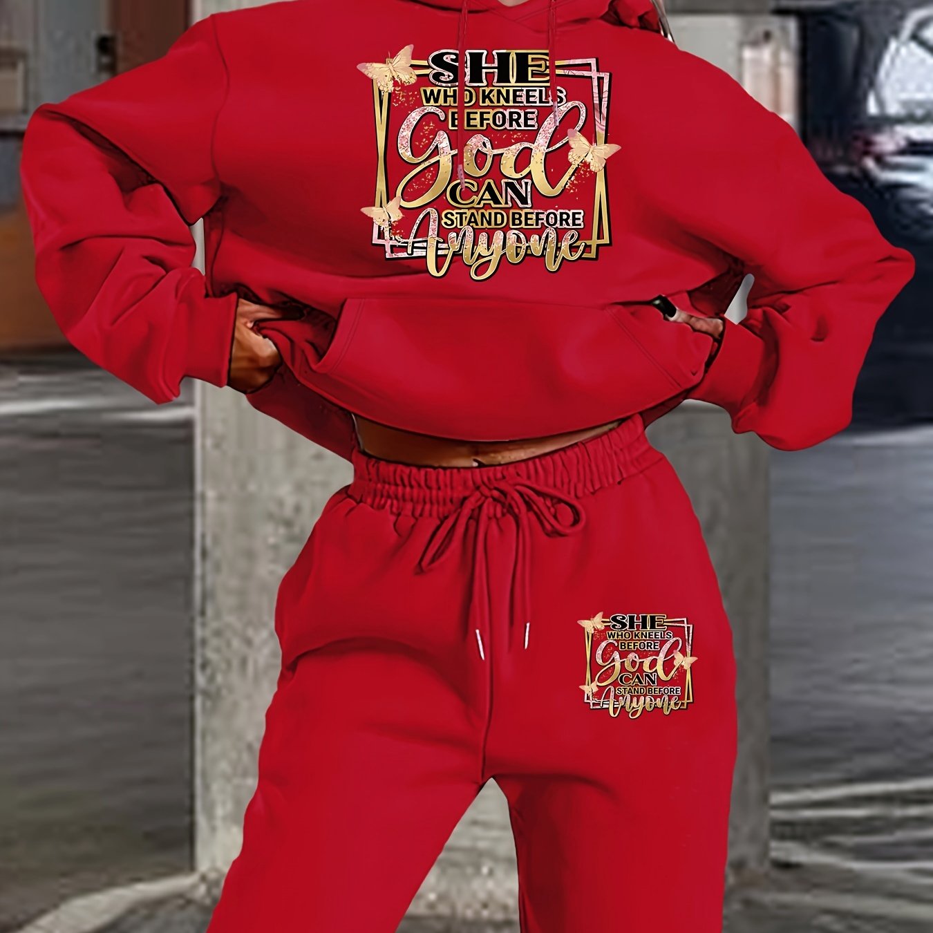 Graphic Christian Hooded Sweatsuit